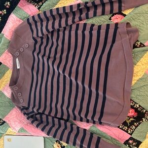 Purple and Dark Navy Sweater with Buttons